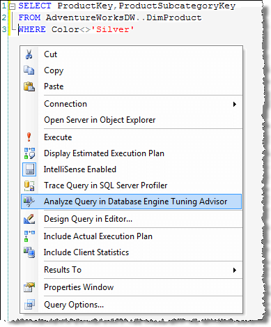 launch database engine tuning advisor