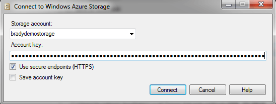 enter the Storage Account name 