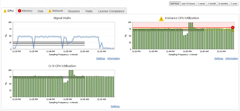 Resources Interface in the SolarWinds Database Performance Analyzer for SQL Server