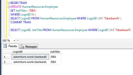 It would execute the statement and my changes would be committed to the database.