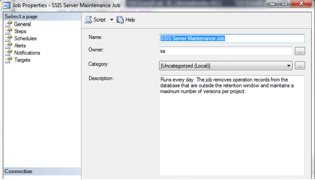 A SQL Server Agent job called SSIS Server Maintenance job.