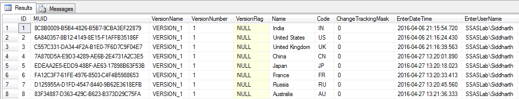 SQL Server result set including data from Master Data Services