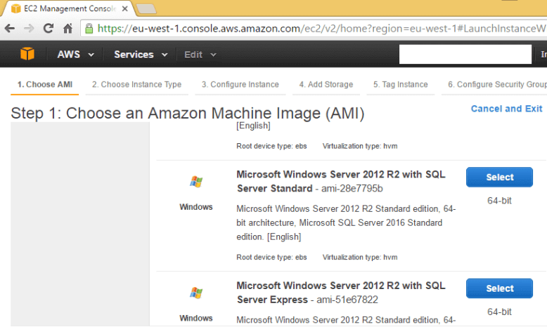 Select the Amazon Machin Instance (AMI)