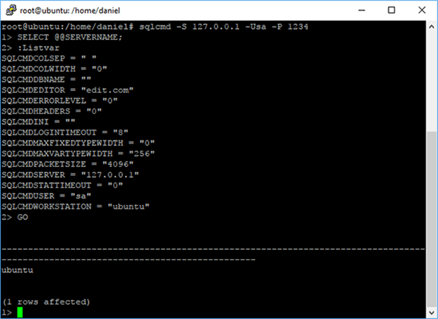 sqlcmd - Description: You can use sqlcmd commands without ending the current batch.