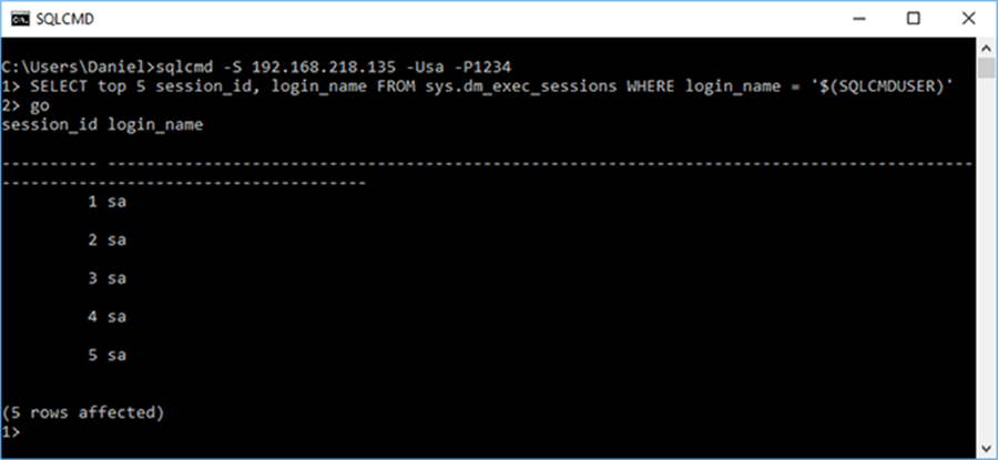 Sqlcmd Variables - Description: Using internal variables whithin the T-SQL code.