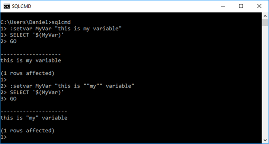 Quotes - Description: In some cases you must use quotes for the variable value.