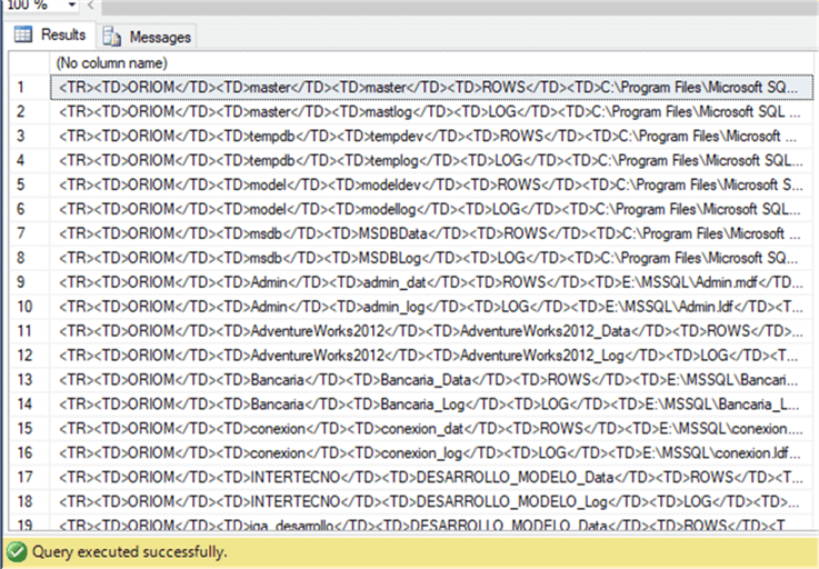 HTML Output - Description: We need the results in HTML format.