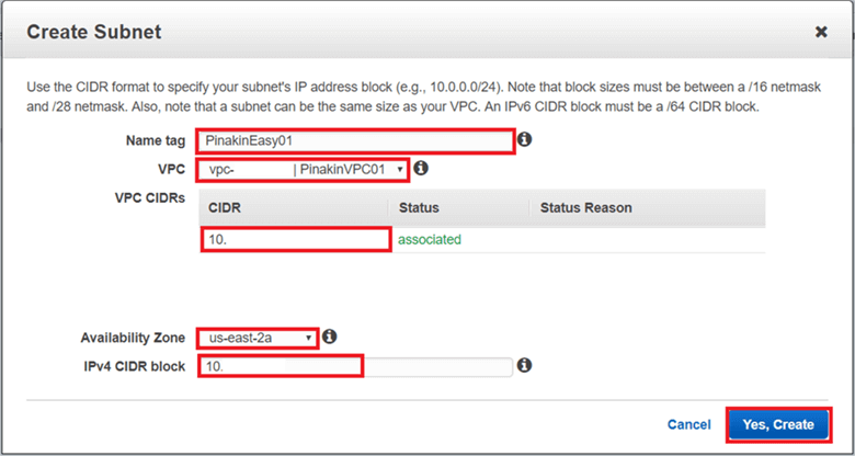 VPC  will automatically get assigned. If there are more than one VPC then select from drop down menu, Select Availability Zone from drop down list, there are multiple availability zones in region  - Description: VPC  will automatically get assigned. If there are more than one VPC then select from drop down menu, Select Availability Zone from drop down list, there are multiple availability zones in region 