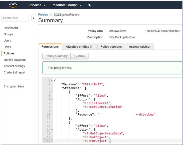 On Review Policy dialog box, give the policy name, description and in the policy document use policy code