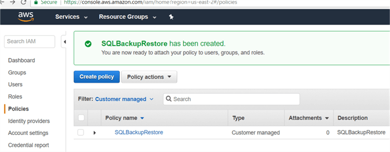 On Policies page newly customer managed policy will appear shown below. - Description: On Policies page newly customer managed policy will appear shown below.