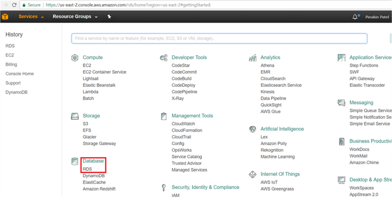 To create RDS Instance click on services (top left side) and under the compute select RDS. - Description: To create RDS Instance click on services (top left side) and under the compute select RDS.