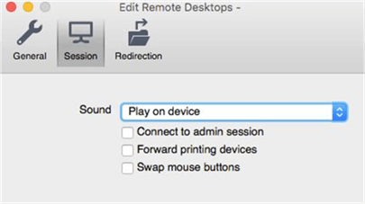 Microsoft RDP Session Properties