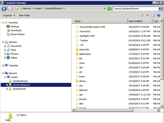 CoRD Remote Machine Mapped Folder