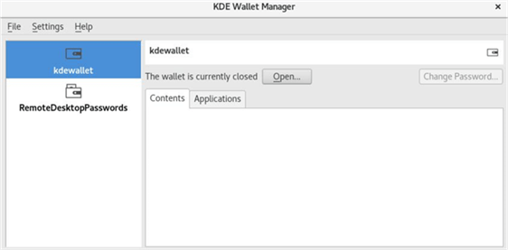 KDE Wallet Manager