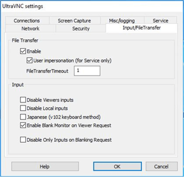 UltraVNC SFileTransfer Config
