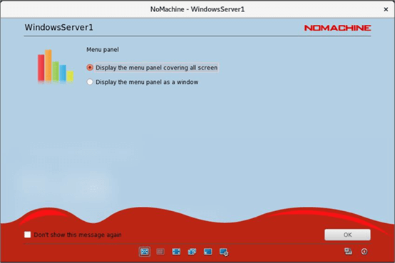 NoMachine Display the menu panel covering all screen