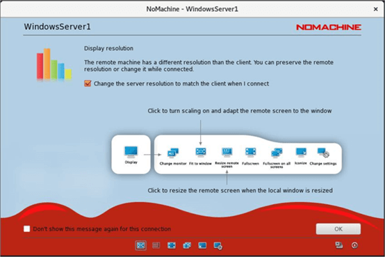NoMachine Display Settings