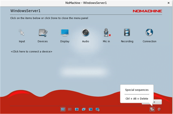 NoMachine Menu Panel