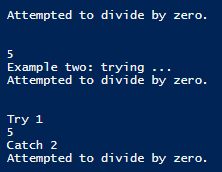 Try-catch result