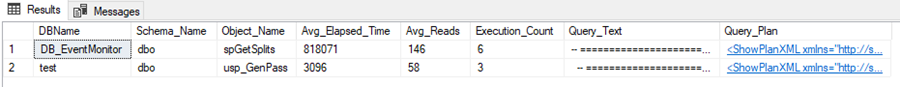 query results
