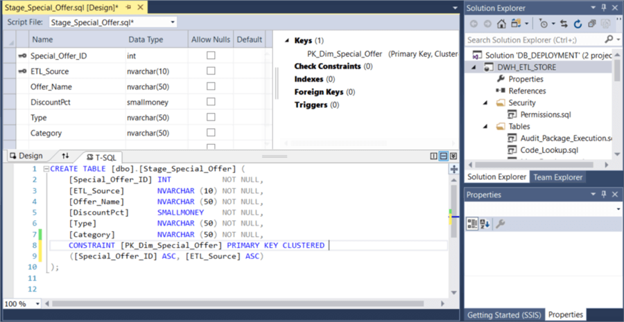 visual studio table designer