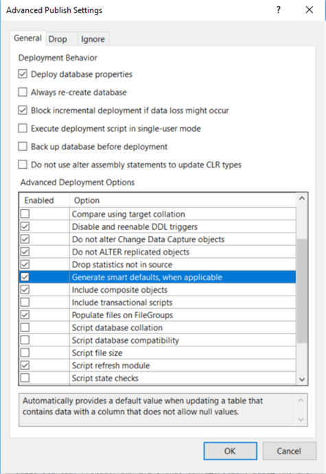 advanced publish settings