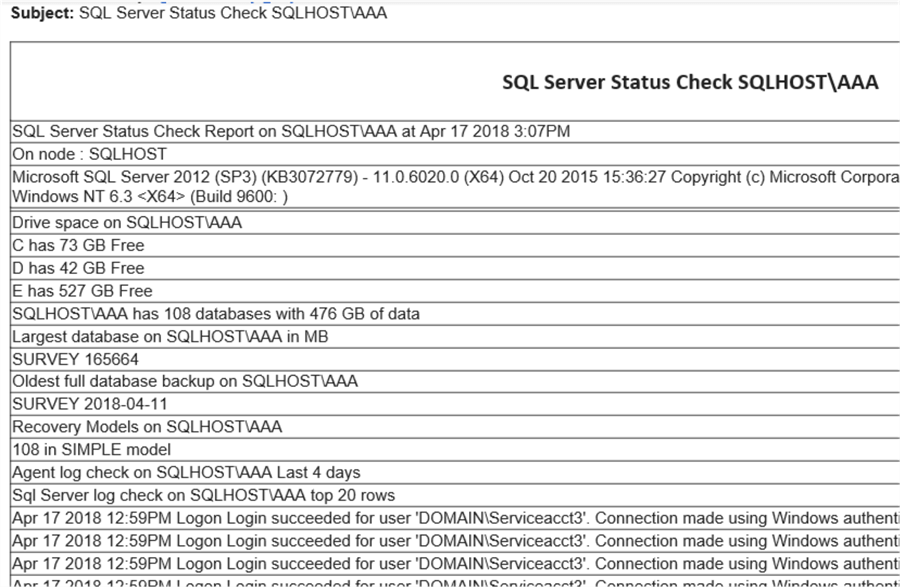 sql server status
