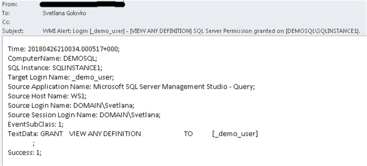 Email Alert - Server Scope permissions