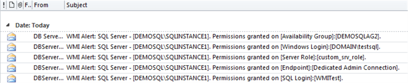 Server Object GDR Events emails