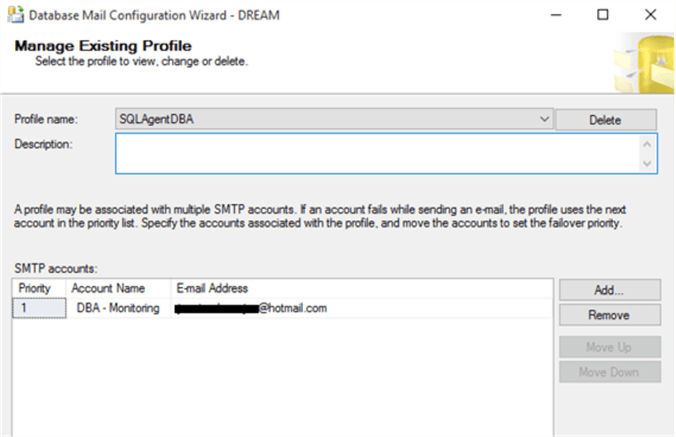 database mail profile