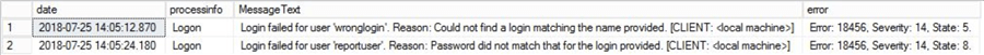 see the error number and error message in the same row