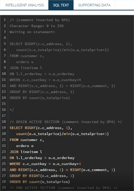 SolarWinds Database Performance Analyzer SQL Text