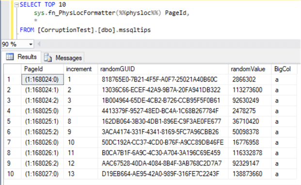 Query to retrieve top 10 rows from table