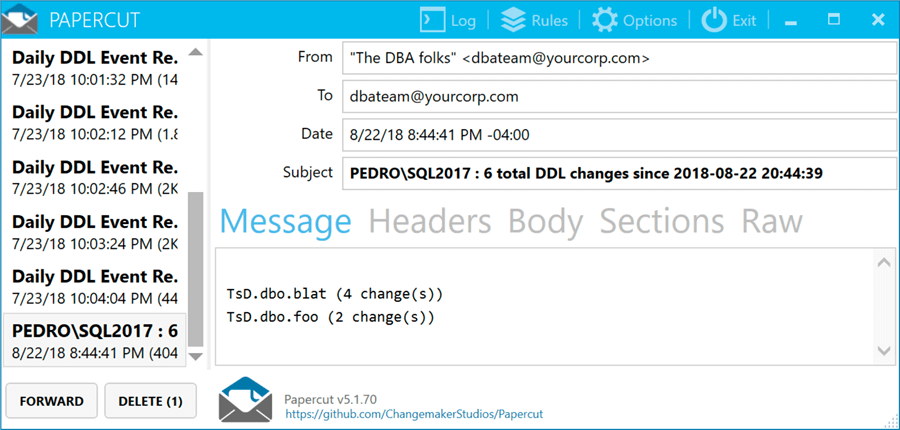 Proof that my e-mail notification worked.