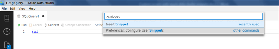 Azure Data Studio snippet 4