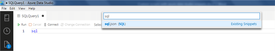 Azure Data Studio snippet 5