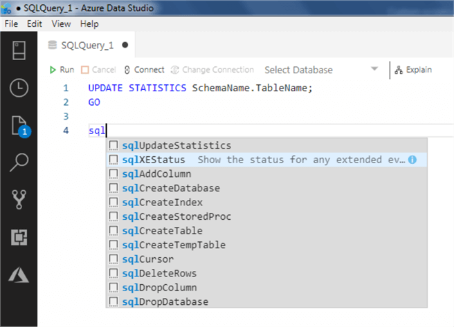 Azure Data Studio snippet 11