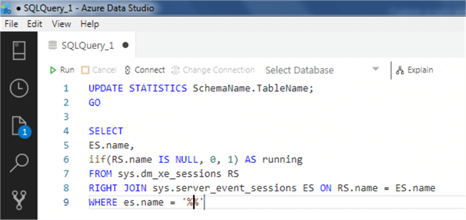 Azure Data Studio snippet 12