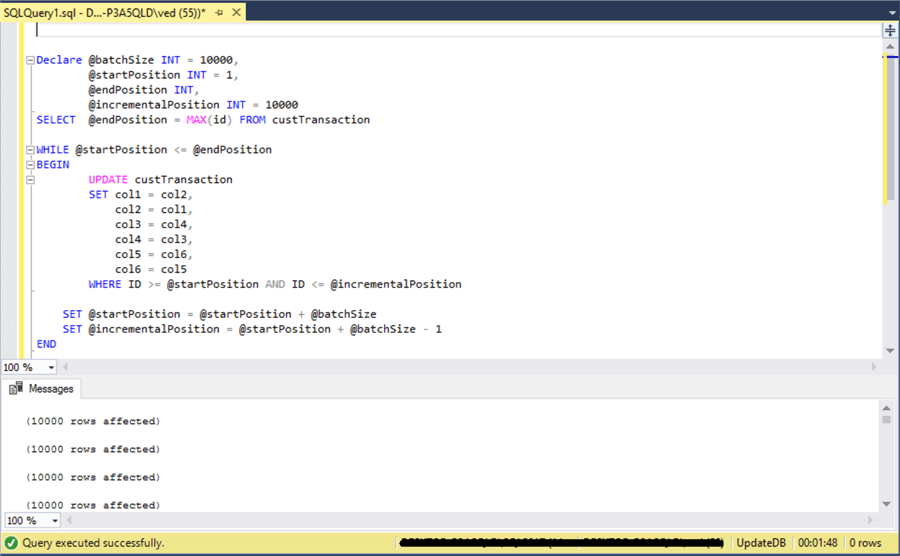 Update in Batch