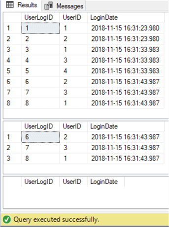 query results