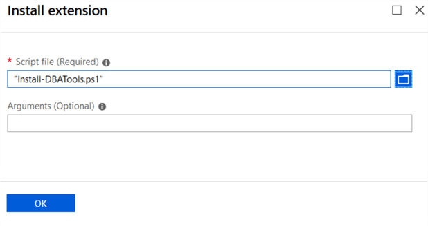 Azure Portal - Custom Script Uploading script to use with the Custom Script Extension.