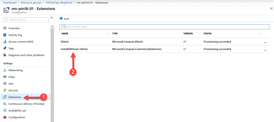 Azure VM Extensions Finding details of script execution via Extension blade.