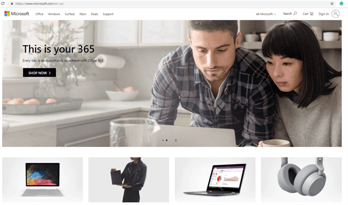 Microsoft Home Page&#xA;