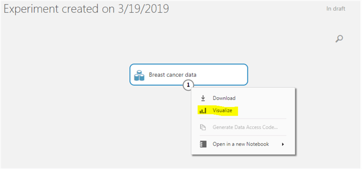 Visualizing Dataset in Azure Machine Learning