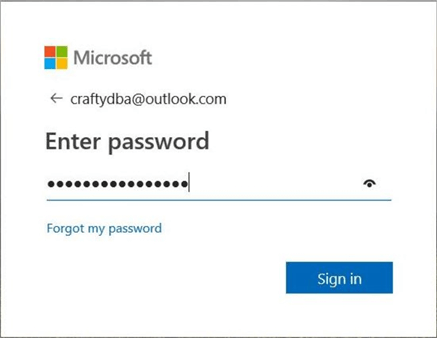 Azure Data Studio - Install Program - Enter Password - Supply a valid password to connect to the Azure subscription.