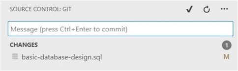 Azure Data Studio - Install Program - Detecting Changes - The ADS editor will detect source code changes that need to be checked in.