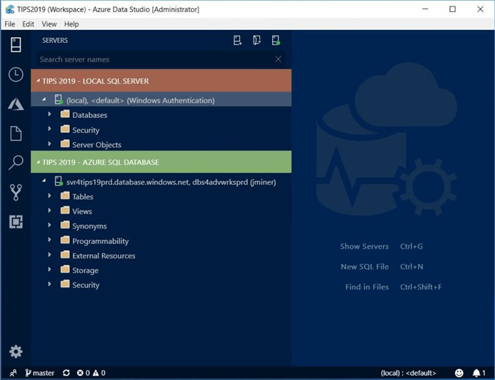 Azure Data Studio - Install Program - Changing Themes - The ADS editor comes with several built in color themes.