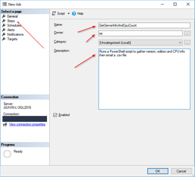 New SQL Server Agent Job