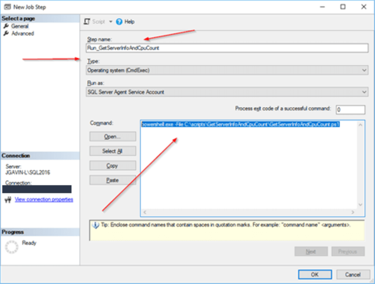 SQL Server Agent Job Step
