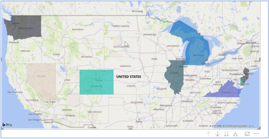 Filled Map Visualization in Power BI Desktop.